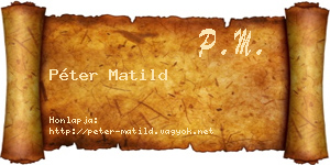 Péter Matild névjegykártya